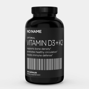 NO:NAME Optimal Vitamin D3 + K2. Photo of the bottle.