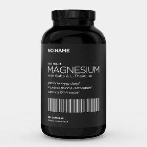 NO:NAME Premium Magnesium with GABA & L-Theanine. Photo of the bottle.