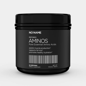 NO:NAME Refined Aminos, Pure Essential Amino Acids. Image of the supplement bottle.